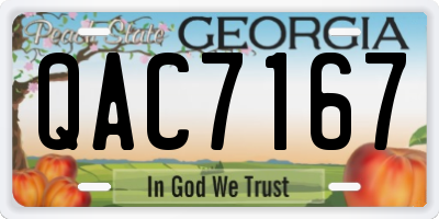 GA license plate QAC7167
