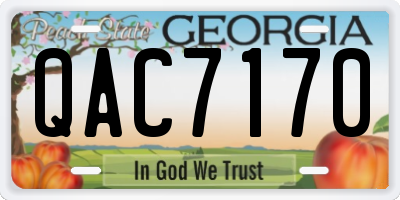 GA license plate QAC7170