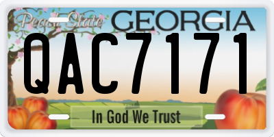 GA license plate QAC7171