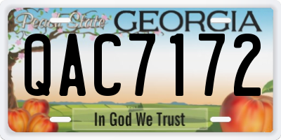 GA license plate QAC7172