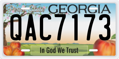 GA license plate QAC7173