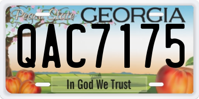 GA license plate QAC7175
