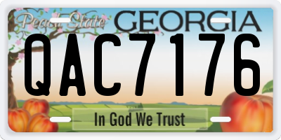 GA license plate QAC7176