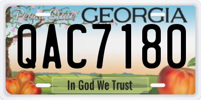 GA license plate QAC7180