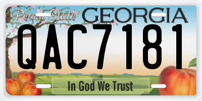 GA license plate QAC7181