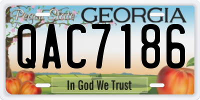 GA license plate QAC7186