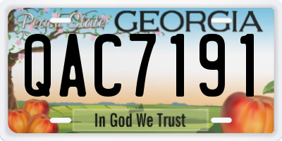 GA license plate QAC7191