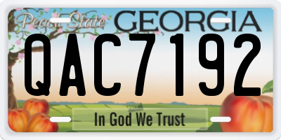 GA license plate QAC7192