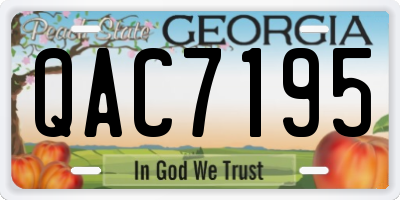 GA license plate QAC7195