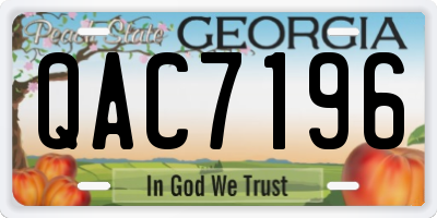 GA license plate QAC7196