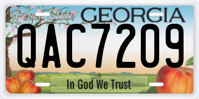 GA license plate QAC7209