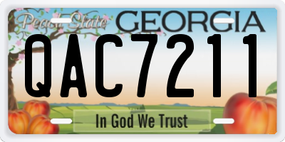 GA license plate QAC7211