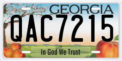 GA license plate QAC7215