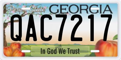 GA license plate QAC7217