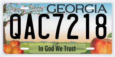 GA license plate QAC7218