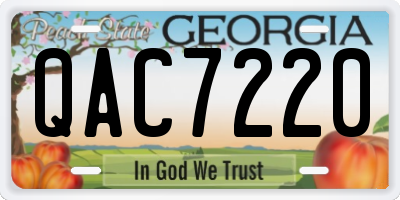 GA license plate QAC7220