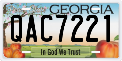 GA license plate QAC7221