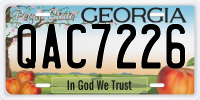 GA license plate QAC7226