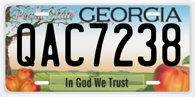 GA license plate QAC7238