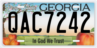 GA license plate QAC7242
