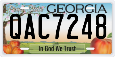 GA license plate QAC7248