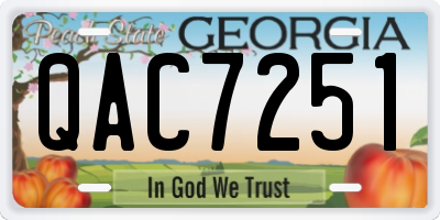 GA license plate QAC7251