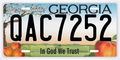 GA license plate QAC7252