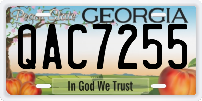 GA license plate QAC7255