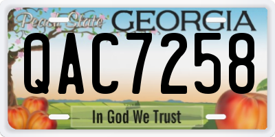 GA license plate QAC7258
