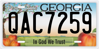 GA license plate QAC7259