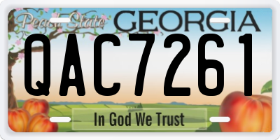 GA license plate QAC7261