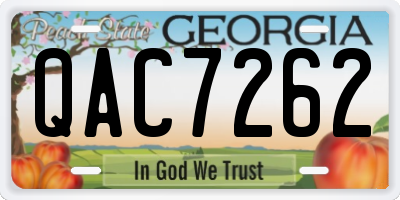 GA license plate QAC7262