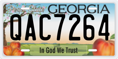GA license plate QAC7264