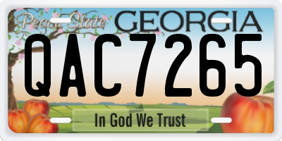 GA license plate QAC7265