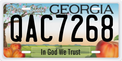 GA license plate QAC7268