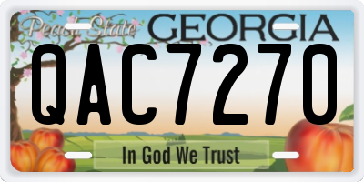 GA license plate QAC7270