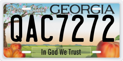 GA license plate QAC7272