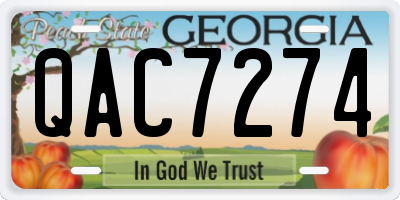 GA license plate QAC7274
