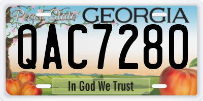 GA license plate QAC7280