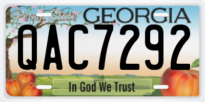 GA license plate QAC7292