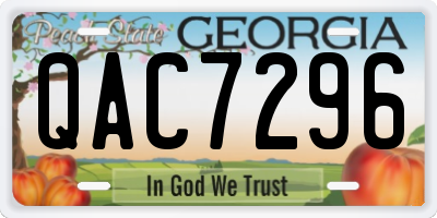 GA license plate QAC7296
