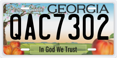 GA license plate QAC7302