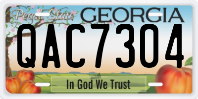 GA license plate QAC7304