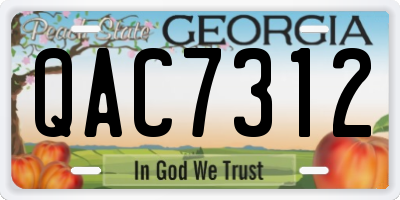 GA license plate QAC7312