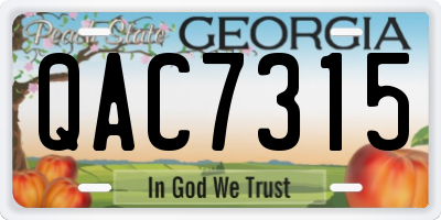 GA license plate QAC7315