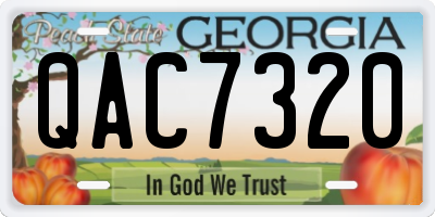 GA license plate QAC7320