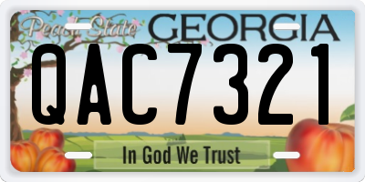 GA license plate QAC7321