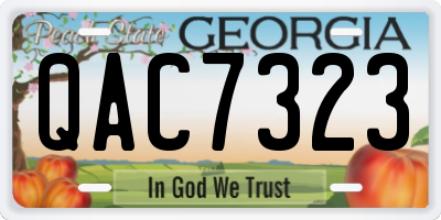 GA license plate QAC7323