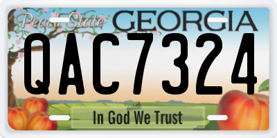 GA license plate QAC7324