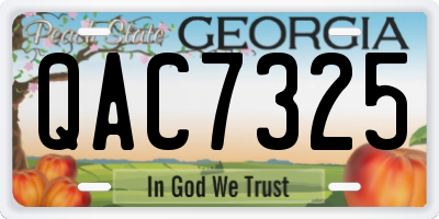 GA license plate QAC7325